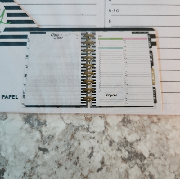 The Happy Planner Striped Daily Task Pad - Black, White, Pink, Green - Picture 3 of 4